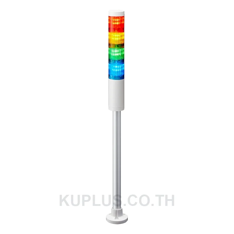 LR4-402PJNW-RYGB 40mm 4-tier, UL CE IP65 DC 24V, Pole Mount with Circular Bracket and Cable, No Flashing/Buzzer, Off-white