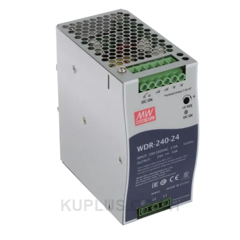 พาวเวอร์ซัพพลายเกาะราง (ติดรางปีกนก DIN) Mean Well WDR-240-48 240 W เอาต์พุต 48 V 5 A
