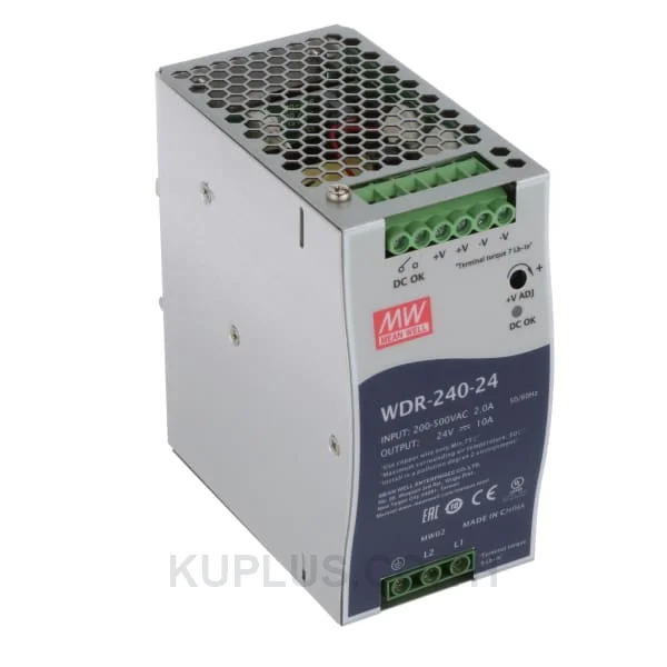 พาวเวอร์ซัพพลายเกาะราง (ติดรางปีกนก DIN) Mean Well WDR-240-48 240 W เอาต์พุต 48 V 5 A