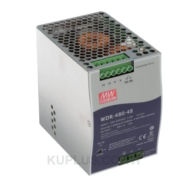 พาวเวอร์ซัพพลายเกาะราง (ติดรางปีกนก DIN) Mean Well WDR-480-48 480 W เอาต์พุต 48 V 10 A