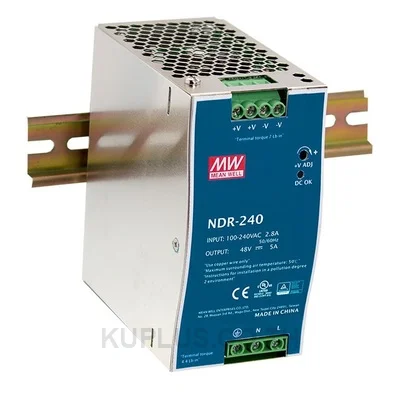 พาวเวอร์ซัพพลายเกาะราง (ติดรางปีกนก DIN) Mean Well NDR-240-24 240 W เอาต์พุต 24 V 10 A