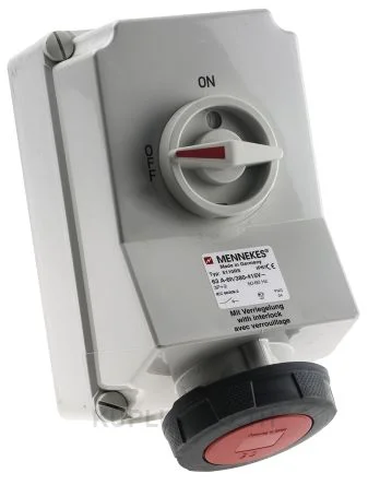 Mennekes Switchable IP67 Interlocked Socket 3P+E, Earthing Position 6h, 63A, 400V