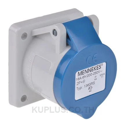 Mennekes IP44 Blue Panel Mount 3P Industrial Power Socket, Rated At 16A, 230V