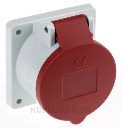 1385, เต้ารับอุตสาหกรรม แบบติดแผง Mennekes 16A 5P 400V IP44 สีแดง