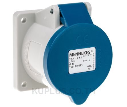 Mennekes IP44 Blue Panel Mount 3P Industrial Power Socket, Rated At 32A, 230V