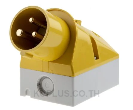331, ปลั๊กตัวผู้อุตสาหกรรม แบบติดผนัง Mennekes 16A 3P 110V IP44 สีเหลือง แบบเฉียง (Right Angle)