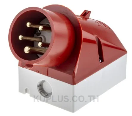Mennekes IP44 Red Wall Mount 3P+N+E Right Angle Industrial Power Plug, Rated At 16A, 415 V