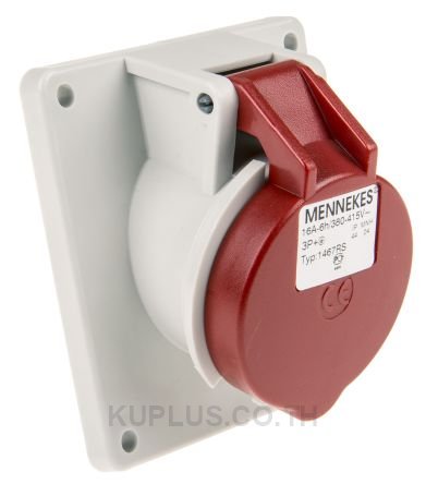 Mennekes IP44 Red Panel Mount 4P 20 ? Industrial Power Socket, Rated At 16A, 400V