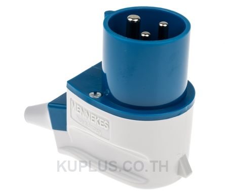Mennekes IP44 Blue Cable Mount 3P Right Angle Industrial Power Plug, Rated At 16A, 230V