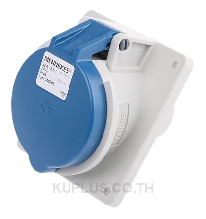 Mennekes IP44 Blue Panel Mount 3P 20 ? Industrial Power Socket, Rated At 32A, 230V