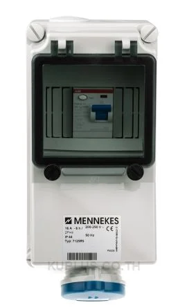 Mennekes IP44 Blue Wall Mount 3P Industrial Power Socket, Rated At 16A, 230V
