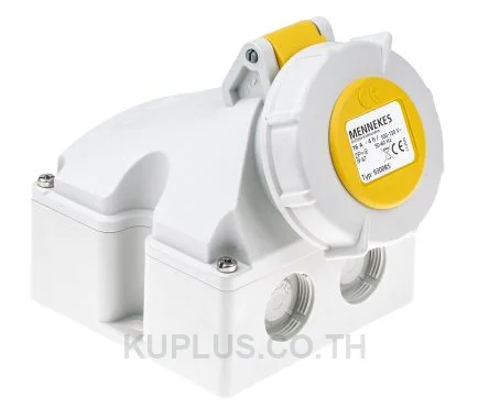 Mennekes IP67 Yellow Wall Mount 2P+E Industrial Power Socket, Rated At 16A, 110 V