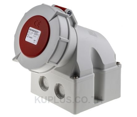 Mennekes IP67 Red Wall Mount 3P+N+E Industrial Power Socket, Rated At 32A, 415 V