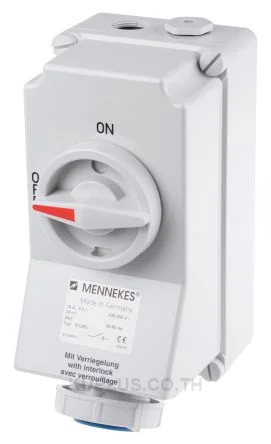 Mennekes Switchable IP67 Interlocked Socket 2P+E, Earthing Position 6h, 16A, 230V