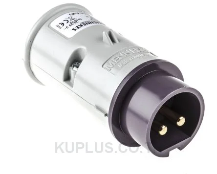 Mennekes IP44 Purple Cable Mount 2P Industrial Power Plug, Rated At 16A, 20 → 25 V