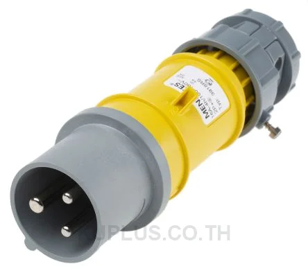 Mennekes PowerTOP Series, IP44 Yellow Cable Mount 3P Industrial Power Plug, Rated At 16A, 110V