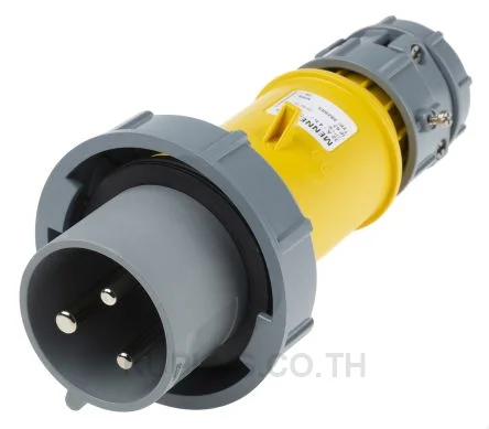 3829, ปลั๊กตัวผู้อุตสาหกรรม แบบเข้าสาย Mennekes ซีรีส์ PowerTOP 32A 3P 110V IP67 สีเหลือง