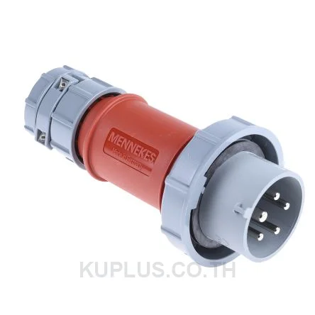 3821, ปลั๊กตัวผู้อุตสาหกรรม แบบเข้าสาย Mennekes ซีรีส์ PowerTOP 16A 5P 400V IP67 สีแดง
