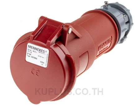3970, ปลั๊กตัวเมียอุตสาหกรรม แบบเข้าสาย Mennekes ซีรีส์ PowerTOP 32A 4P 400V IP44 สีแดง