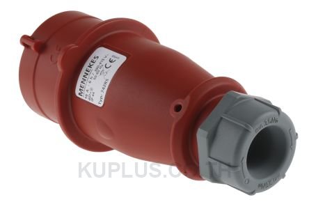 Mennekes IP44 Red Cable Mount 7P Industrial Power Plug, Rated At 16A, 400V