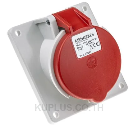 Mennekes IP44 Red Panel Mount 6P+E Industrial Power Socket, Rated At 16A, 415 V