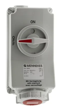 Mennekes Switchable IP67 Interlocked Socket 3P+E, Earthing Position 6h, 16A, 400V