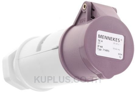 Mennekes IP44 Purple Cable Mount 3P Industrial Power Socket, Rated At 16A, 20   25V