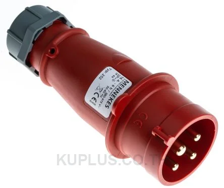 Mennekes AM-TOP Series, IP44 Red Cable Mount 3P+E Industrial Power Plug, Rated At 16A, 415 V