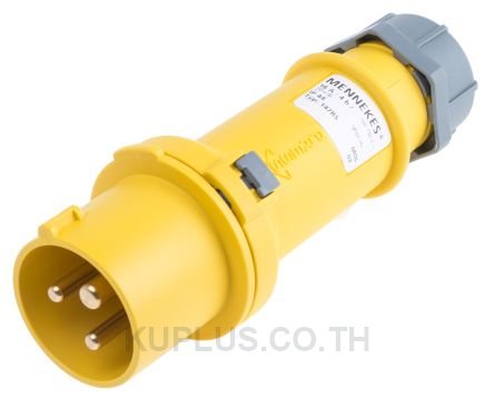 Mennekes ProTOP Series, IP44 Yellow Cable Mount 3P Industrial Power Plug, Rated At 16A, 110V