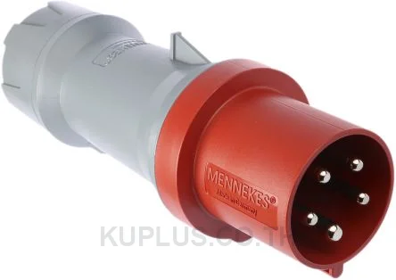 Mennekes PowerTOP Plus Series, IP44 Red Cable Mount 3P+N+E Industrial Power Plug, Rated At 63A, 415 V