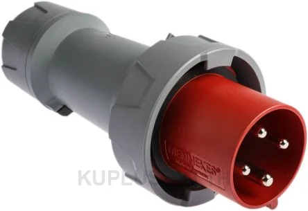 Mennekes PowerTOP Plus Series, IP67 Red Cable Mount 3P+E Industrial Power Plug, Rated At 63A, 415 V