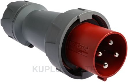 Mennekes PowerTOP Plus Series, IP67 Red Cable Mount 3P+E Industrial Power Plug, Rated At 125A, 415 V