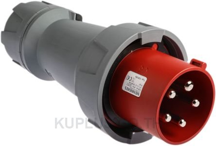 Mennekes PowerTOP Plus Series, IP67 Red Cable Mount 3P+N+E Industrial Power Plug, Rated At 125A, 415 V