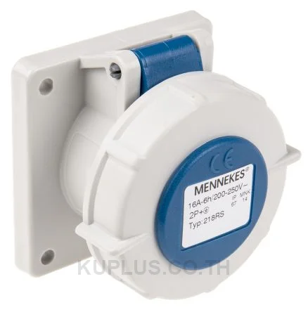 Mennekes IP67 Blue Panel Mount 2P+E Industrial Power Socket, Rated At 16A, 230 V