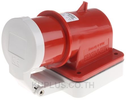 Mennekes IP44 Red Panel Mount 3P+N+E Right Angle Industrial Power Plug, Rated At 16A, 415 V