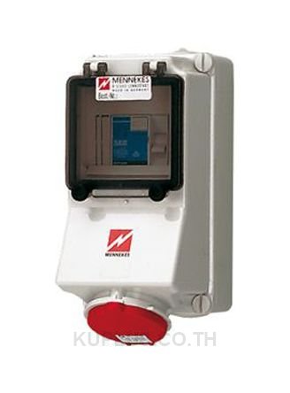 Mennekes IP44 Red Wall Mount 4P Industrial Power Socket, Rated At 16A, 400V