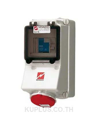 7127, เต้ารับอุตสาหกรรม แบบติดผนัง Mennekes 32A 4P 400V IP44 สีแดง