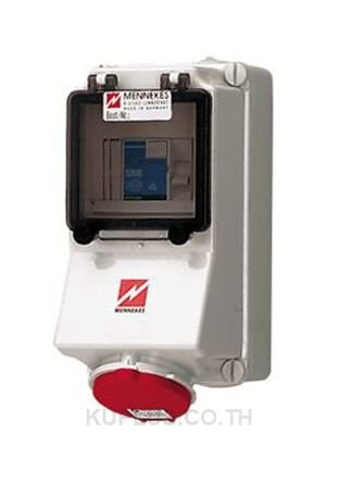 Mennekes IP44 Red Wall Mount 5P Industrial Power Socket, Rated At 16A, 400V