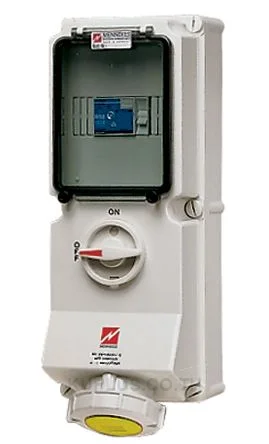 Mennekes IP67 Yellow Wall Mount 2P+E Industrial Power Socket, Rated At 16A, 110 V
