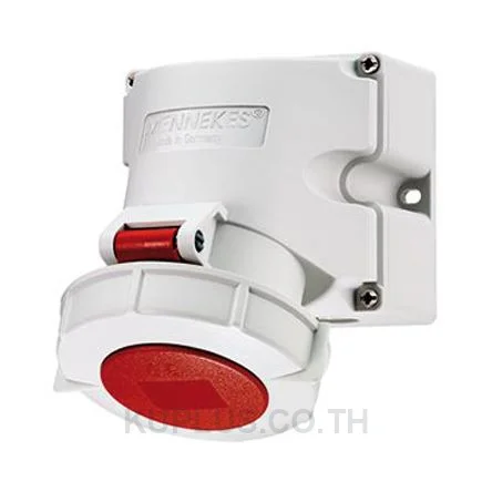 Mennekes IP67 Red Wall Mount 3P+N+E Industrial Power Socket, Rated At 16A, 415 V