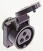 Mennekes IP44 Purple Panel Mount 3P Industrial Power Socket, Rated At 16A, 20   25V