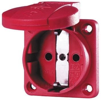 Mennekes Europe Mains Sockets Type F - German Schuko, 16A, Panel Mount, 230 V
