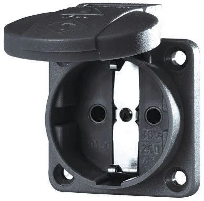 Mennekes Europe Mains Sockets Type F - German Schuko, 16A, Panel Mount, 230 V