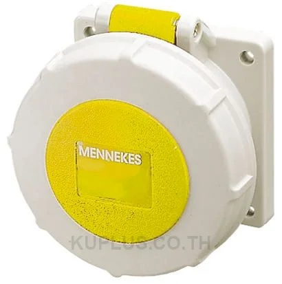 Mennekes IP67 Yellow Panel Mount 2P+E Industrial Power Socket, Rated At 16A, 110 V