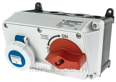 Mennekes Right Angle Switchable IP67 Interlocked Socket 2P+E, Earthing Position 6h, 32A, 230 V
