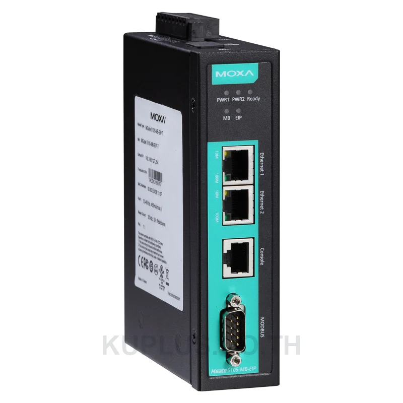 เกตเวย์แปลงโปรโตคอลอุตสาหกรรม MOXA MGate 5105-MB-EIP 1 พอร์ต อุณหภูมิ 0 ถึง 60 °C
