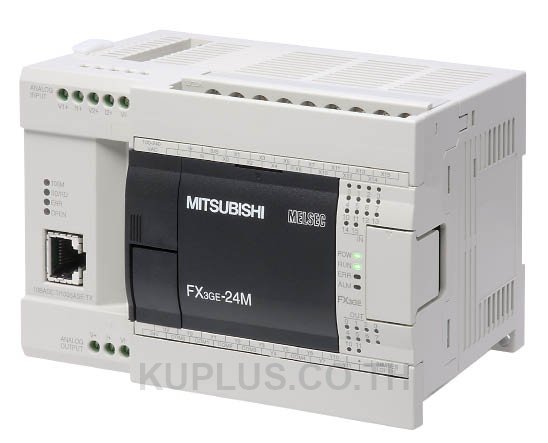 SPS FX3GE DC24V;14 Inputs DC24V;10xTrans;3xAnalog;Ethernet;USB;RS422;source
