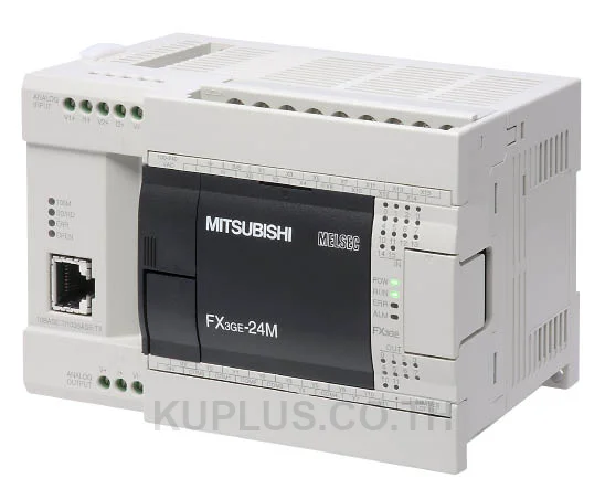 ชุดควบคุม PLC (Base Unit/CPU) Mitsubishi FX3GE-24MT/DSS I/O 24 จุด ชนิดเอาต์พุต Transistor อินพุต 14 จุด DC24V