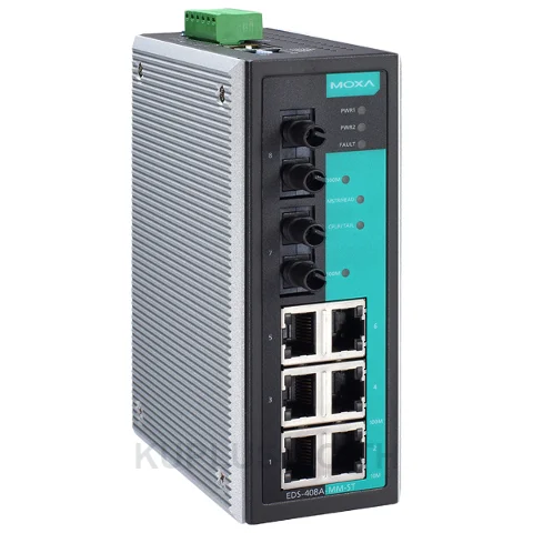 อีเทอร์เน็ตสวิตช์อุตสาหกรรม MOXA EDS-408A-MM-ST-T-IEX Managed