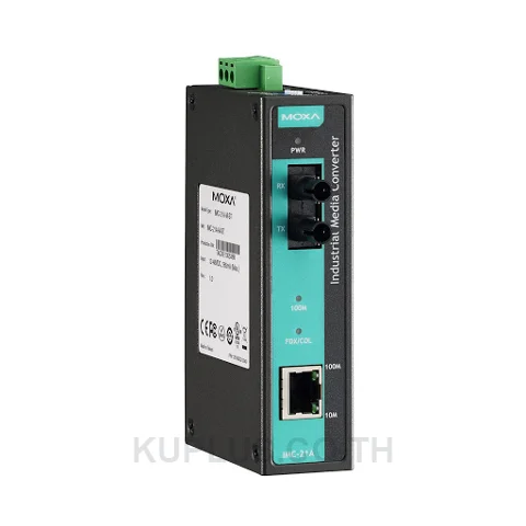 มีเดียคอนเวอร์เตอร์อุตสาหกรรม (Ethernet-Fiber) MOXA IMC-21A-S-SC อุณหภูมิ -10 ถึง 60 °C